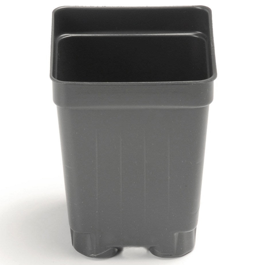 Landmark Plastic® Thermoformed Square Deep Pot - #3PD800 - 3in - Black - 9.5 fl oz - 17.09 cu in - Uniform Drainage