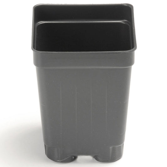 Landmark Plastic® Thermoformed Square Deep Pot - #3PD800 - 3in - Black - 9.5 fl oz - 17.09 cu in - Uniform Drainage