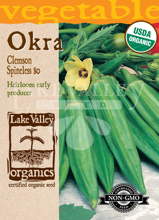 Organic Okra Clemson Spineless 80 Heirloom