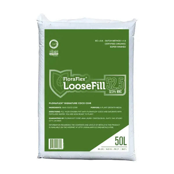 FloraFlex ORGANIC COCO COIR (50L) BAG | 52.5% WHC