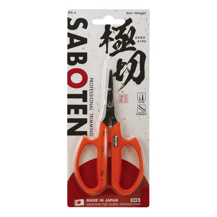 Saboten Fluorine Coated Straight Blade Trimming Scissors - Orange (PT-1)