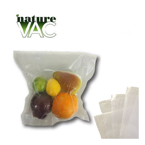 NatureVAC Bolsas precortadas para sellar al vacío, 11''x24'', totalmente transparentes (paquete de 50)