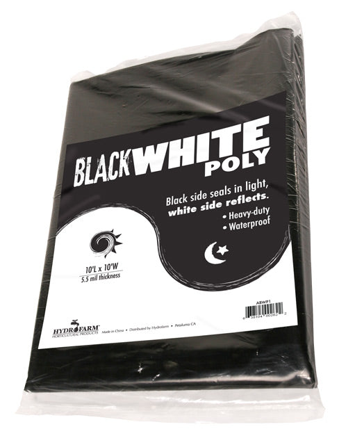 Black White Poly, 10' x 25',