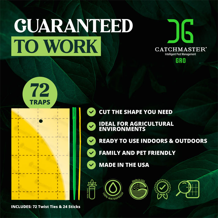 Catchmaster 3" x 5" Double-Sided Yellow Sticky Card Insect Traps