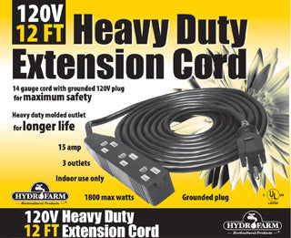 Extension Cord, 120V, 12'