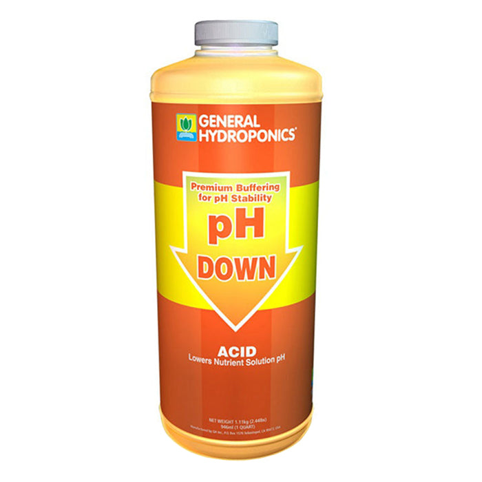 General Hydroponics pH Down Líquido Cuarto de galón