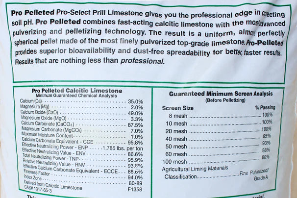 Pro Pelleted Calcitic Lime Standard Prill 50 lbs