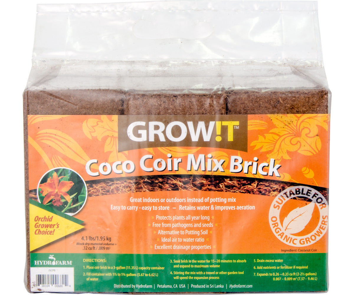 GROW!T Coco Chip Brick, paquete de 3