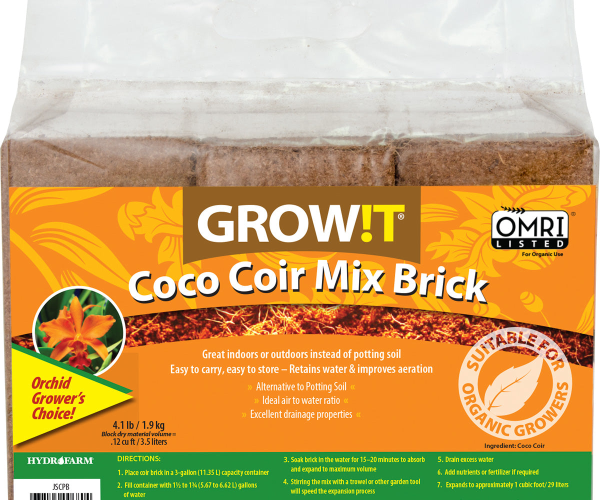 GROW!T Coco Coir Mix Brick, pack of 3