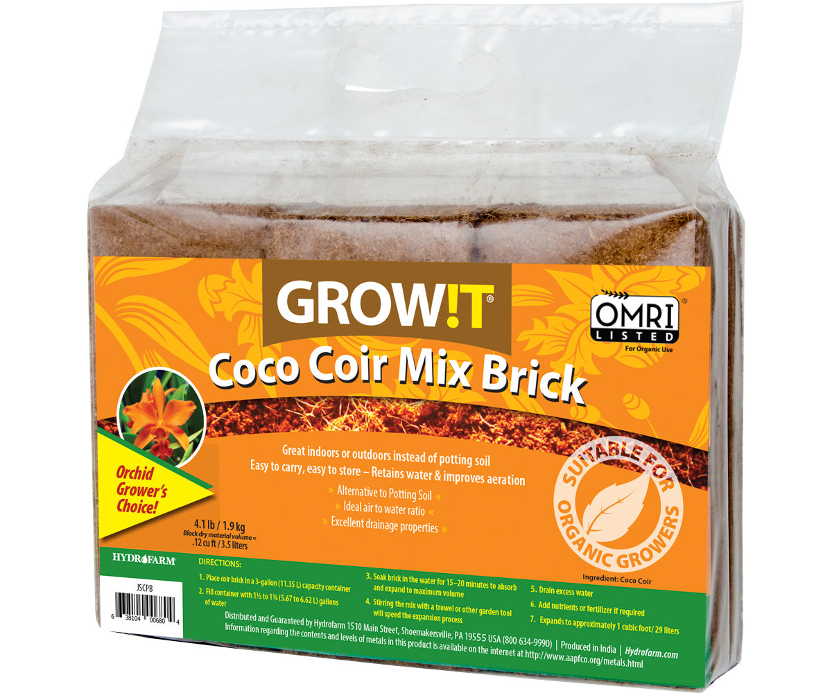 GROW!T Coco Coir Mix Brick, pack of 3