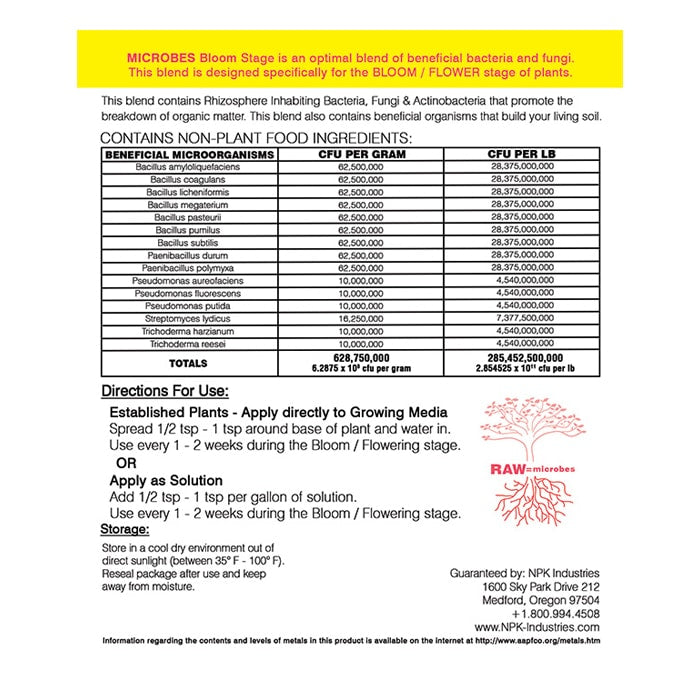 NPK RAW Microbes Bloom Stage 2oz