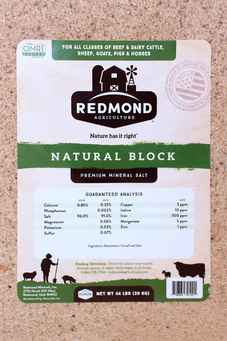 Bloques de sal natural Redmond - Bloque de 44 lb