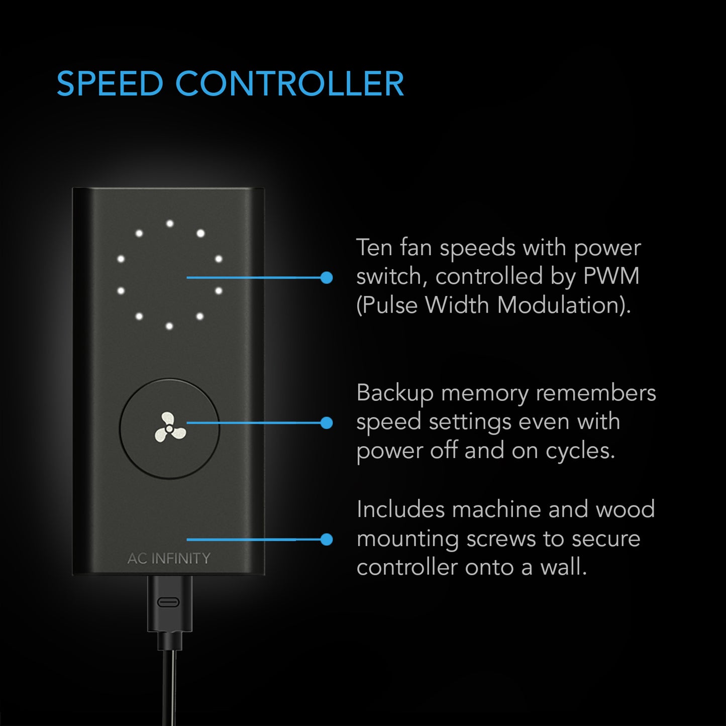 Ventilador de conducto en línea AC Infinity Cloudline de 10" | 1201 CFM | S10 |