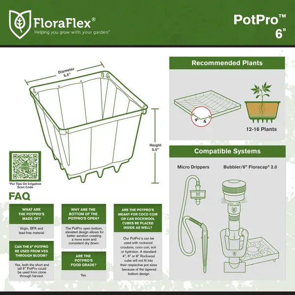 Maceta FloraFlex PotPro de 6''