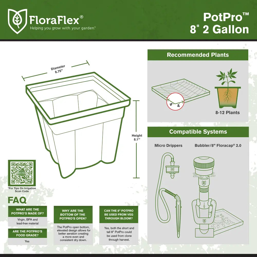 FloraFlex Potpro 8" Tall Pot 2 Gal