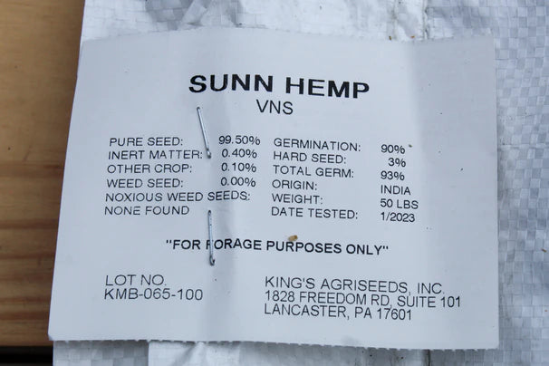 SUNN HEMP - CROTALARIA JUNCEA VNS 50 LB